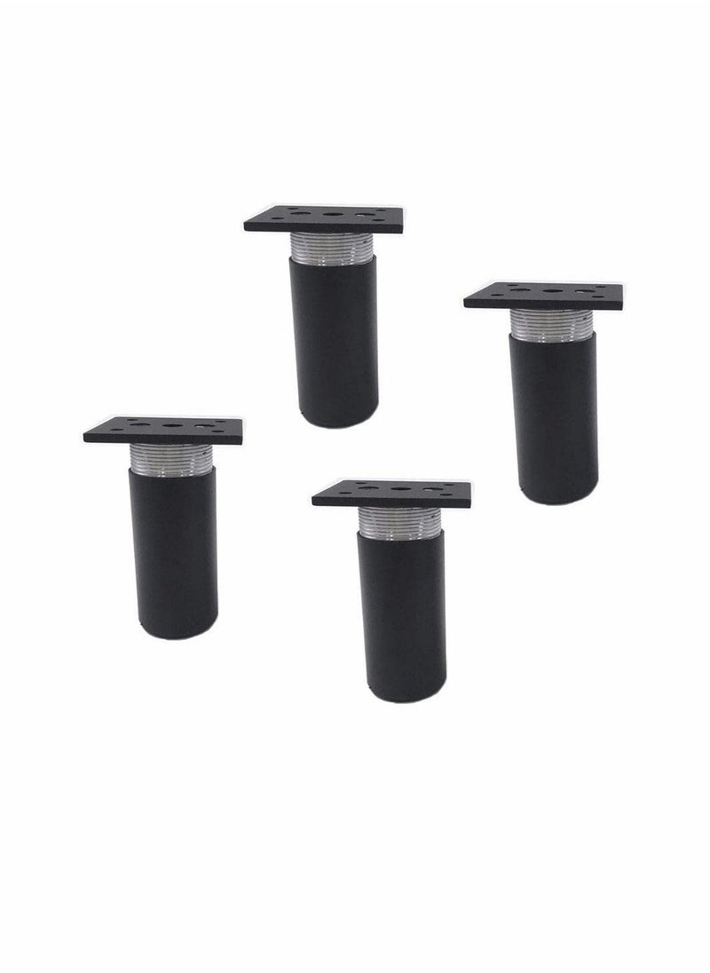 4-Pack Aluminum Alloy Furniture Cabinet Adjustable Feet Metal Round Sofa Bed Foot Legs Support with Screws, 3-Inch Height 1.5-Inch Diameter, Black - Image 3