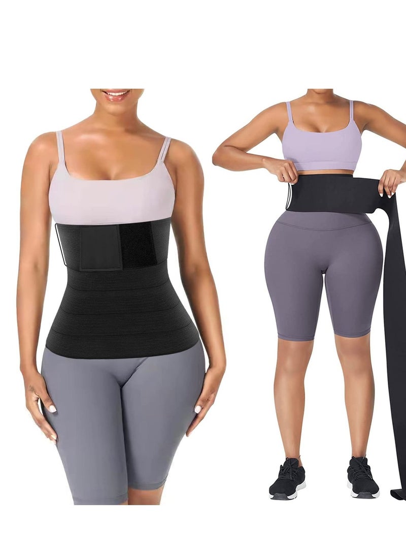 Y&D Waist Trainer, Women'S Wrapped Abdominal Exercise Belt, Slimming Thin Shaping Belt Adjustable Fat Burning Girdle (Black) - Image 1