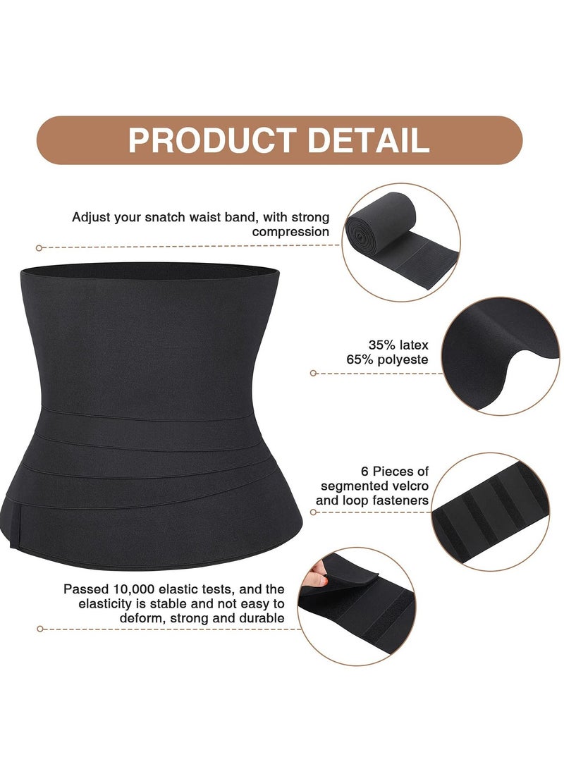 Y&D Waist Trainer, Women'S Wrapped Abdominal Exercise Belt, Slimming Thin Shaping Belt Adjustable Fat Burning Girdle (Black) - Image 2