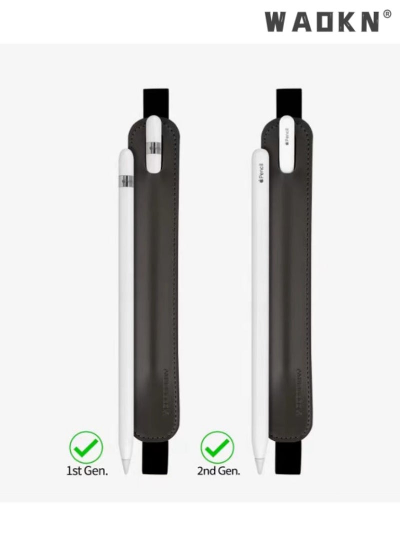 دبليو أيه أو كي أن عالمية تعمل باللمس القلم حامل مع حزام مطاطي ، بو الجلود القلم حالة لباد ، متوافق مع الجيل الأول والثاني من أبل Pencil ، رقيقة ، تصميم المحمولة ، ومناسبة للسفر والعمل - Image 4