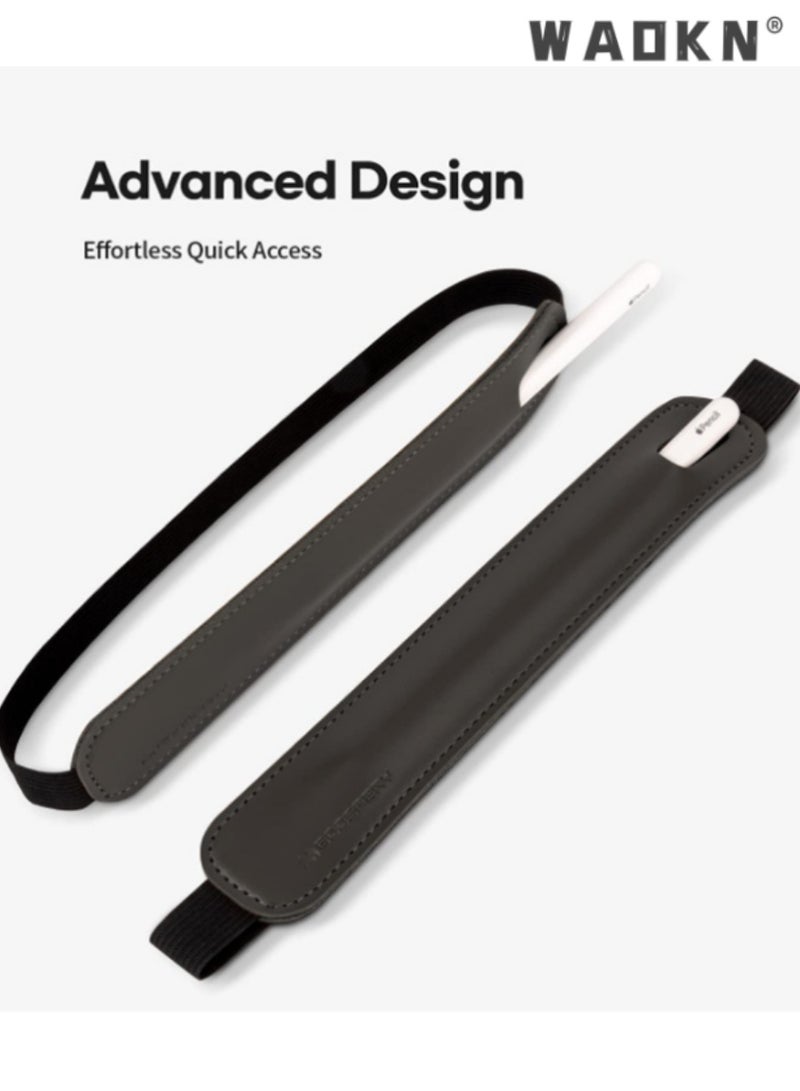 دبليو أيه أو كي أن عالمية تعمل باللمس القلم حامل مع حزام مطاطي ، بو الجلود القلم حالة لباد ، متوافق مع الجيل الأول والثاني من أبل Pencil ، رقيقة ، تصميم المحمولة ، ومناسبة للسفر والعمل - Image 2