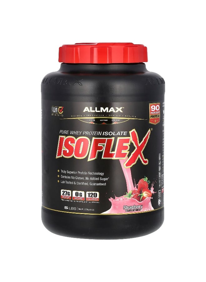Allmax - ALLMAX, ISOFLEX®, Pure Whey Protein Isolate, Strawberry, 5 lbs (2.27 kg) - Image 1