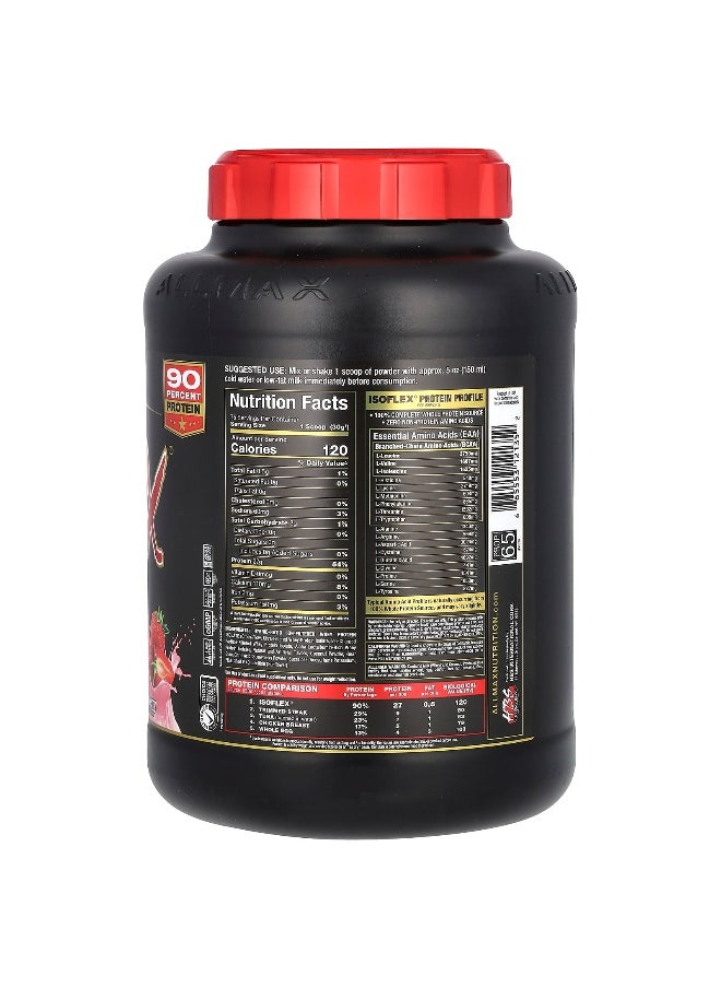 Allmax - ALLMAX, ISOFLEX®, Pure Whey Protein Isolate, Strawberry, 5 lbs (2.27 kg) - Image 1