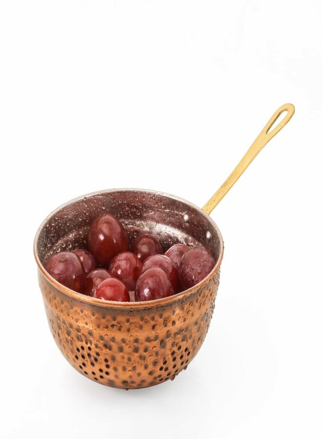 ALCU Colander with Brass Handle Copper Antique, Stainless Steel (204) Colander, Colander for Washing Fruits, Vegetables, Rice & More - Image 1