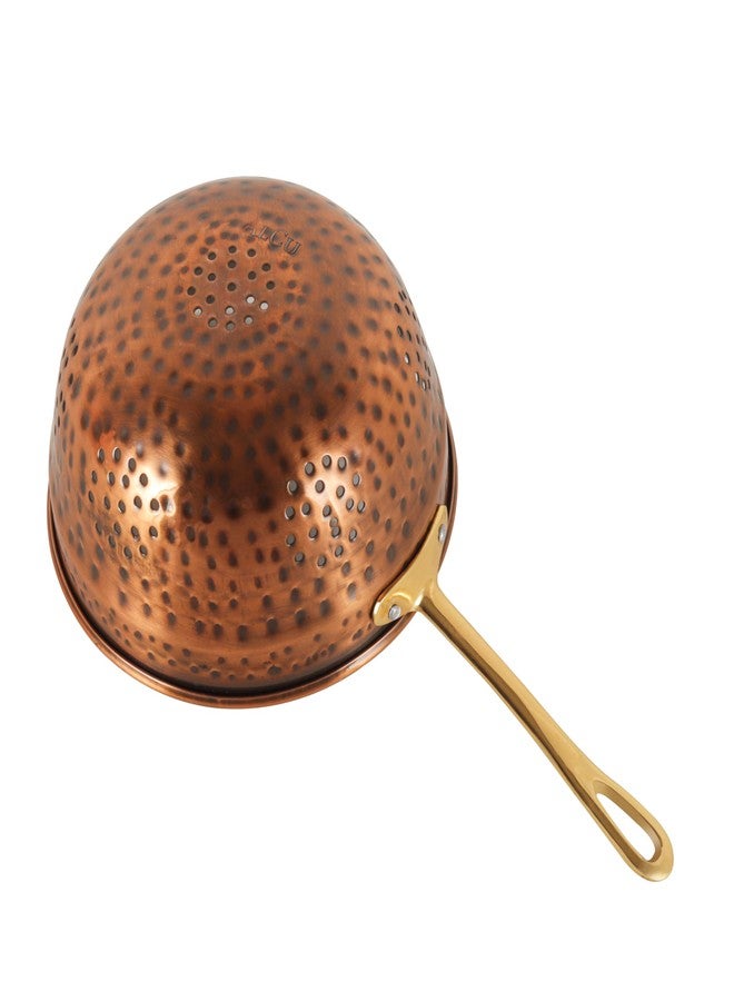 ALCU Colander with Brass Handle Copper Antique, Stainless Steel (204) Colander, Colander for Washing Fruits, Vegetables, Rice & More - Image 3