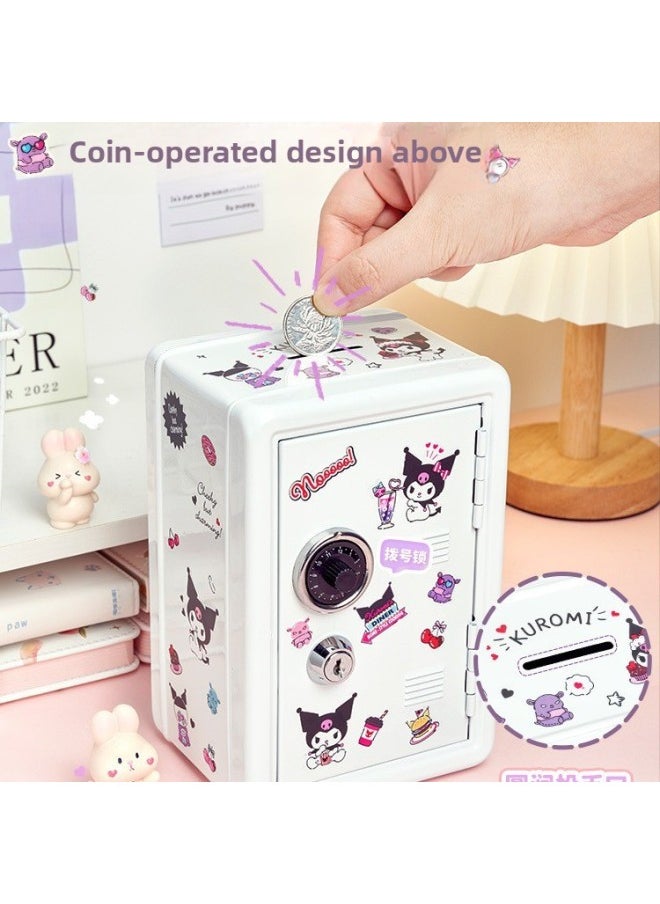 Generic - Piggy Bank 2024 Girls Password Safe Children Can't Enter Small Household Savings Box-color:Princess Pink—Large Upgraded Model [Smart Code + Key] Free 15 Three-dimensional Patches + Rabbit Stickers - Image 1