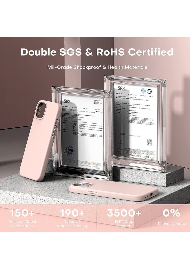 5 in 1 Designed for iPhone 14 Plus Case, with 2 Pack Screen Protector + 2 Pack Camera Lens Protector, Liquid Silicone Ultra Slim Shockproof Protective Phone Case 6.7 Pink - Image 5