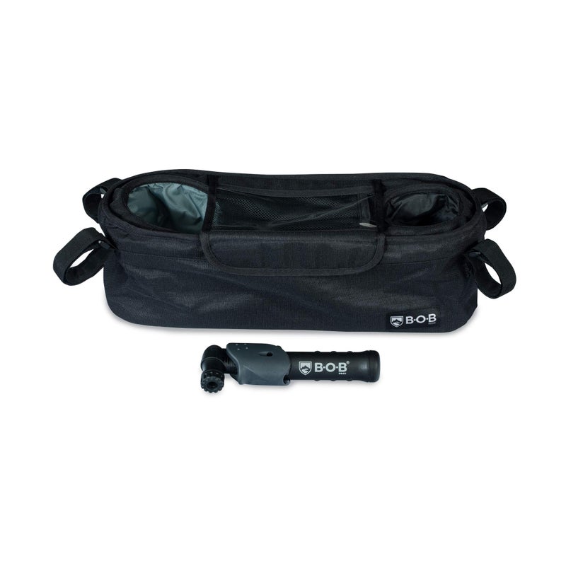 BOB Gear Deluxe Handlebar Console with Tire Pump for Single Jogging Strollers, Black - Image 1