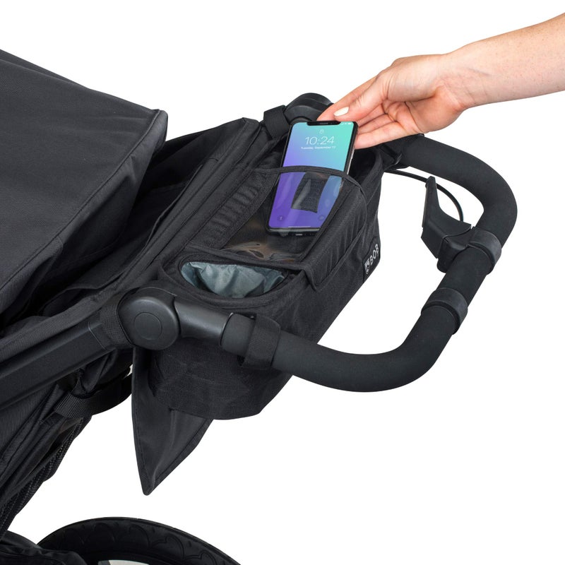BOB Gear Deluxe Handlebar Console with Tire Pump for Single Jogging Strollers, Black - Image 5