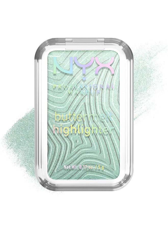 NYX PROFESSIONAL MAKEUP Buttermelt Highlighter Powder Highlighter 12 HR Wear Fade And Transfer Resistant Butta Mint - Image 4