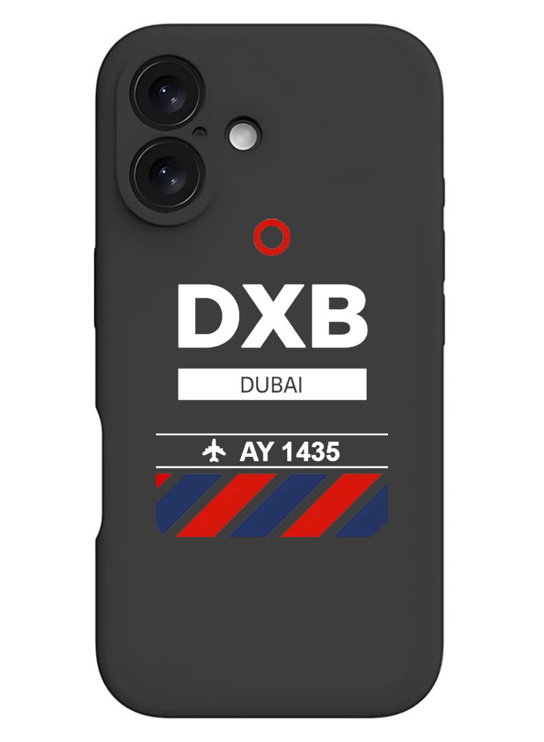 Theodor Protective Slim Fit Case Liquid Silicone Cover with Full Body Protection Anti-Scratch Shockproof Case For Apple iPhone 17 (Black) DXB Airport - White - Image 1