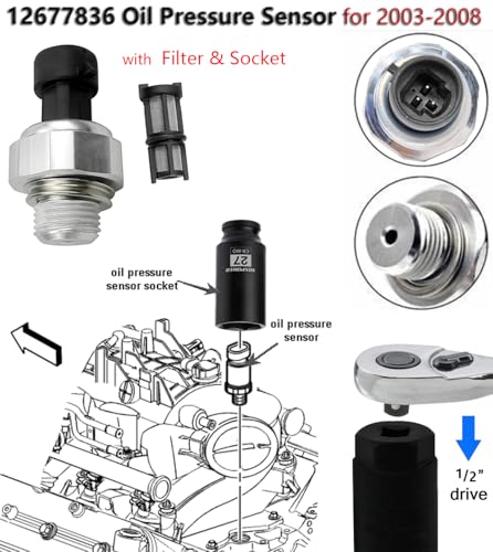 ADdormorn 12677836 Oil Pressure Sensor for Chevy Silverado 1500 2500 3500,Express,Corvette,Suburban Avalanche Impala Tahoe, for GMC Sierra,Savana,Yukon,Envoy 2002-2008 - Image 4