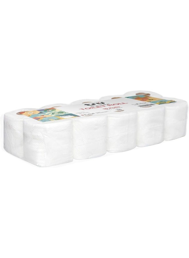 Tru Toilet roll - 2 ply - 300 Sheets - 1Pack x 10 Rolls white - Image 2