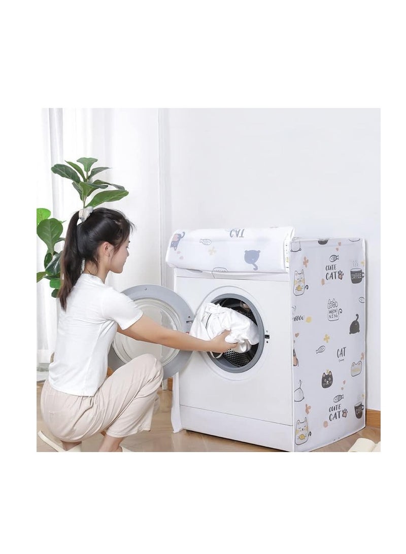 Practical Ghasalat Washing Machine Cover Egyptian Style Heavy Duty Fabric Front Load Automatic Machine Cover Random Design Keeps Away Water Splashes Dust Humidity - Image 5