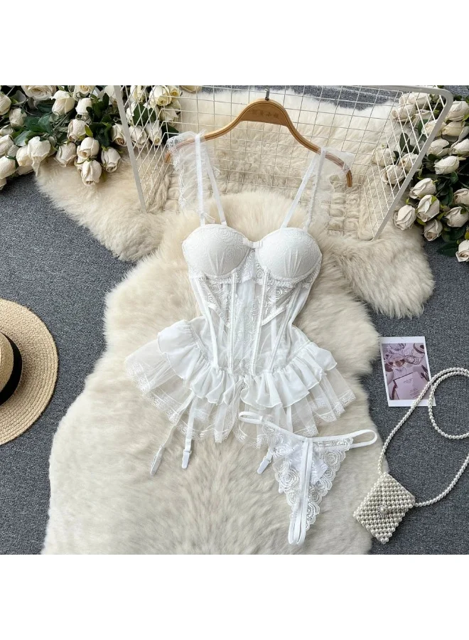 Caprisious Lace Lingerie Set – Elegant Corset with Matching Bottoms