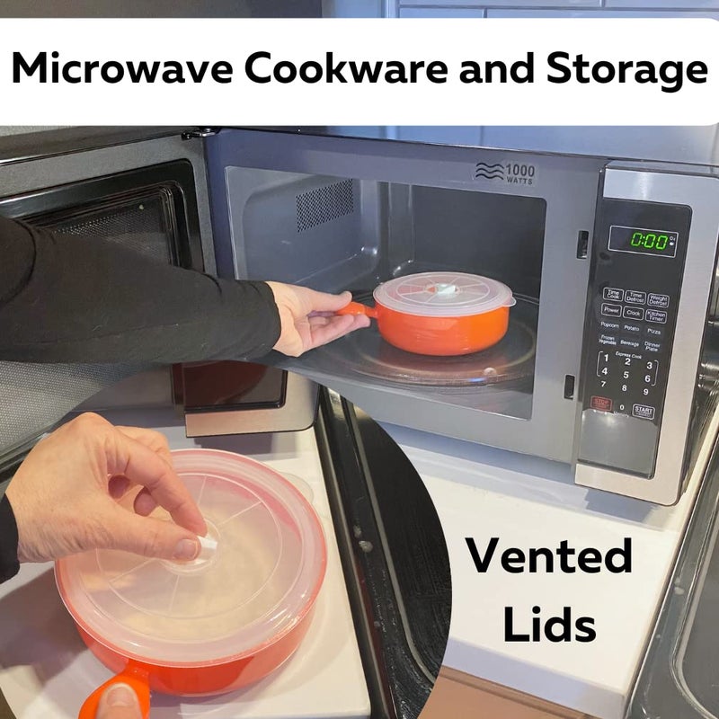 Evelots Microwave Freezer Safe Bowls - 10 Piece Set - With Vented Lids and Handles - Soup Bowls, Ramen, Cookware, Food Container Microwave Safe - BPA Free Plastic - Image 4
