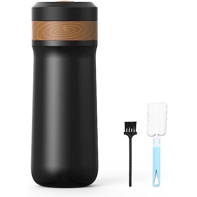 Eacam French Press Coffee Maker For Travel 2Layer Filter Mesh Double Walled Stainless Steel Vacuum Insulated Coffee Maker Cup For Coffee Tea Portable French Press Mug For Travel Office - Image 1