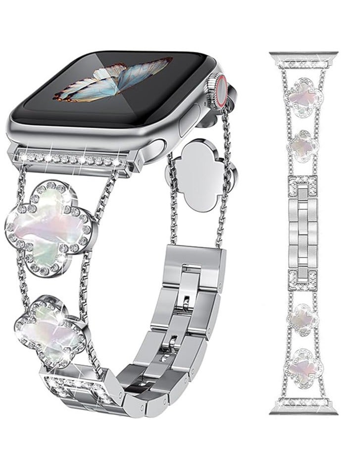 Beauenty Smartwatch Strap ,Sparkling Diamond Metal Band  for Apple Watch Series 9/8/7/6/5/4/3/2/1SE/Ultra ， Fits Women's Sizes 38mm 40mm 41mm 42mm 44mm 45mm 49mm - Image 1