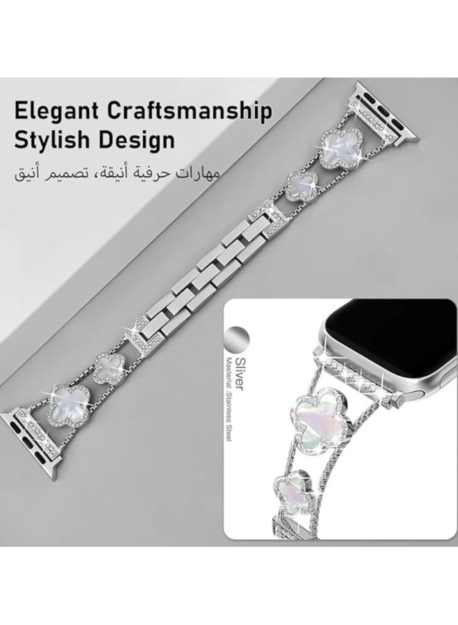 Beauenty Smartwatch Strap ,Sparkling Diamond Metal Band  for Apple Watch Series 9/8/7/6/5/4/3/2/1SE/Ultra ， Fits Women's Sizes 38mm 40mm 41mm 42mm 44mm 45mm 49mm - Image 3