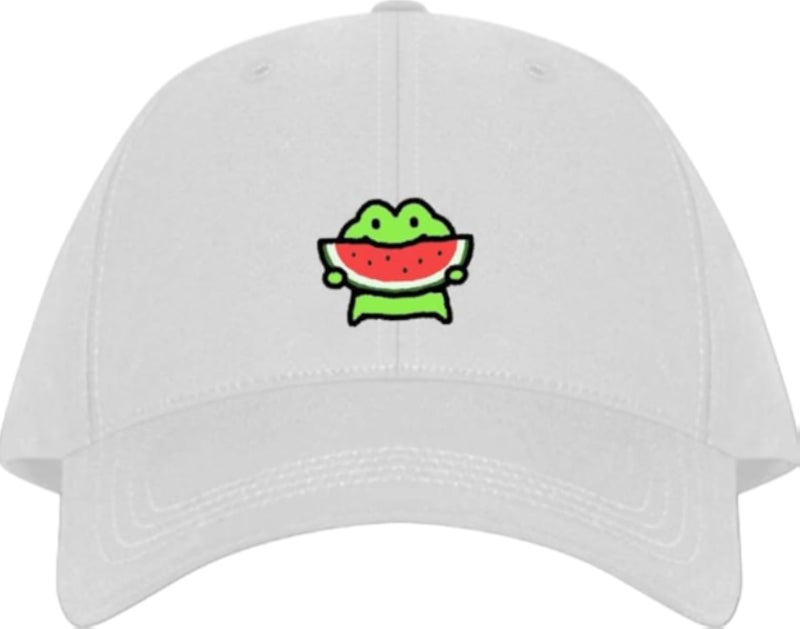 Frog Plain unisex baseball cap White 1