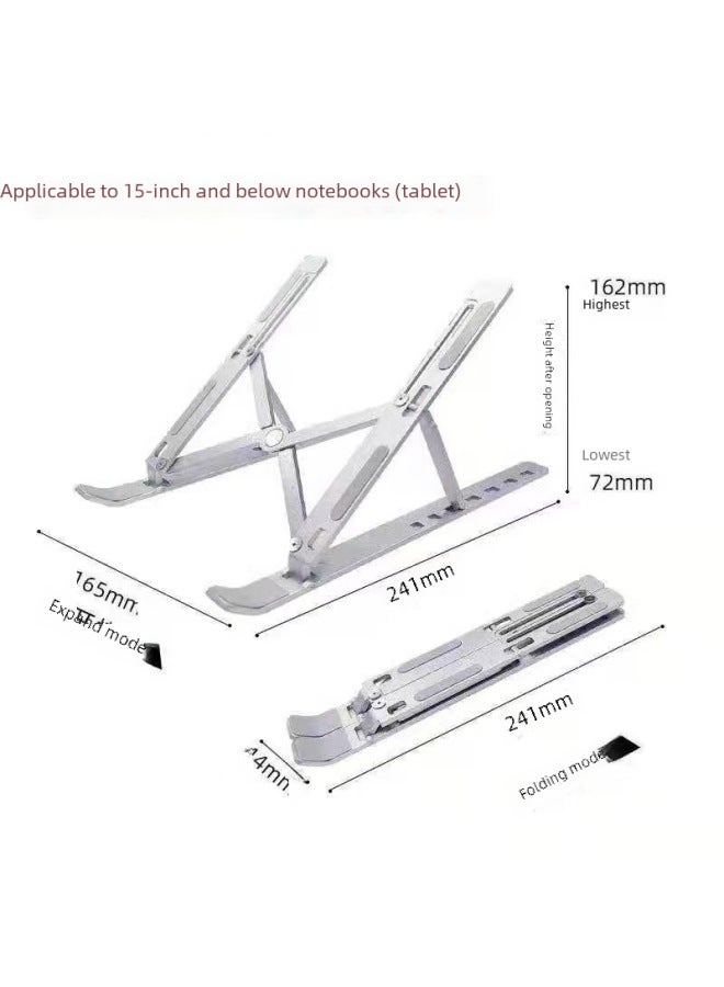 Digital Computer Stand Desktop Computer Rack Adjustable Laptop Holder Foldable Desk Organizer Tablet Mount Bracket-Color:18-inch Patent Aluminum Alloy-Silver (storage Bag) (recommended For Computers Under 18-inch) - Image 2