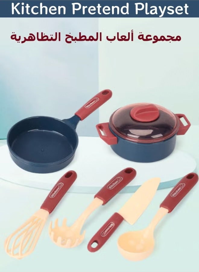 32Pcs Kids Kitchen Playset, Kitchen Pretend Play Toys Kids Shopping Cart Trolley Playset Role Play Educational Toy Mini Kitchen Accessories with Light & Sound for Girls Boys - Image 5