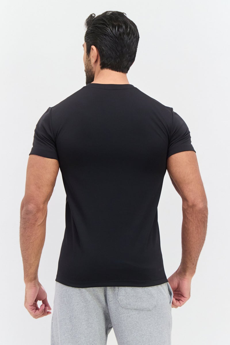 Adidas تي شيرت تدريب قصير الأكمام للرجال، رياضي، أسود - Image 3