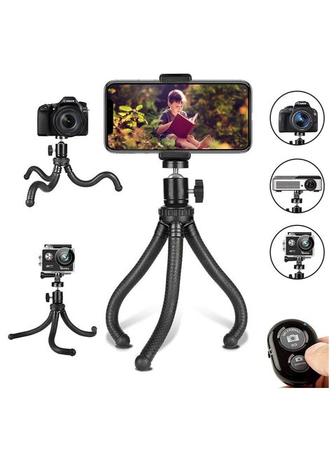 Premium Flexible Phone Tripod with Wireless Remote, Mini Tripod Stand for Camera GoPro/Mobile