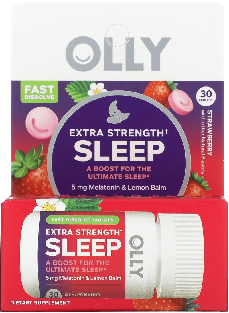 OLLY Extra Strength, Sleep, Strawberry, 30 Tablets - Image 1