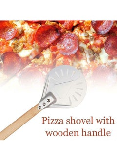KASTWAVE Pizza Peel Shovel with Detachable Wood Handle and Screwdriver 8 Inch Aluminium Alloy Perforated Pizza Paddle Pizza Bread Peel Gourmet Luxury Pizza Paddle for Baking Homemade Pizza Bread  - Image 5