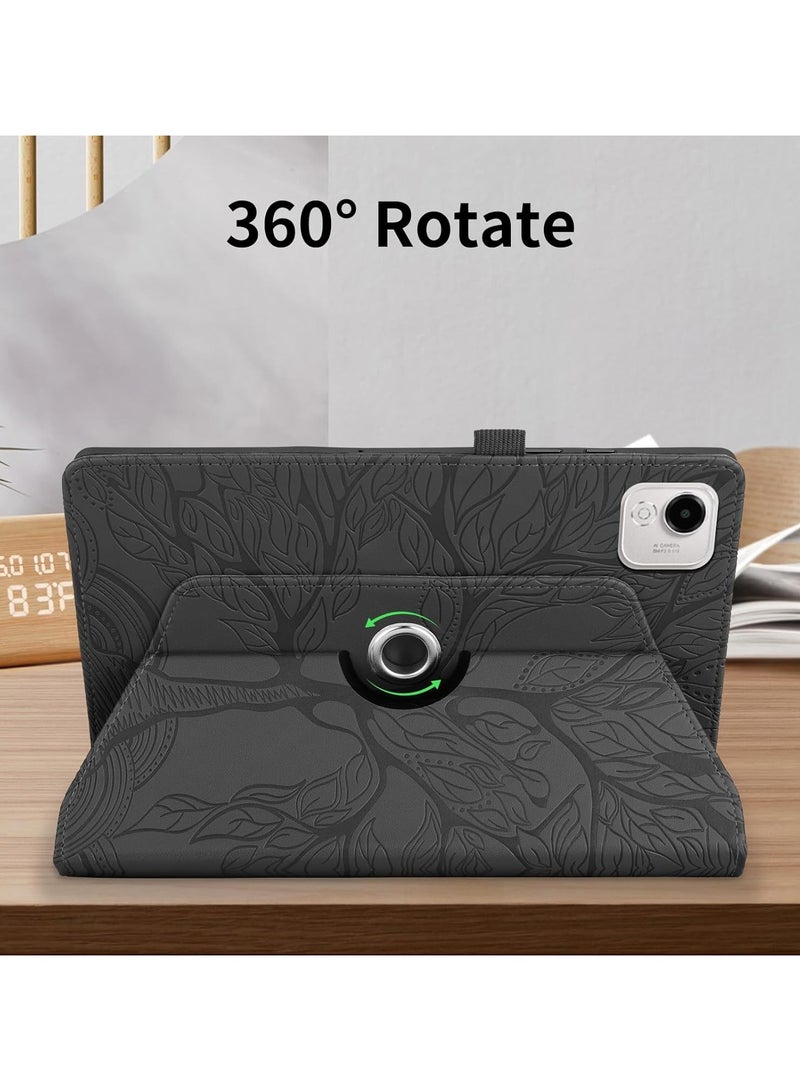 VKL Case Compatible with Honor Pad X9a 11.5 inch 2025, 360 Degree Rotating Stand PU Leather Flip Folio Tablet Case Tree of Life Embossed Shell Shockproof Cover (Black) - Image 2