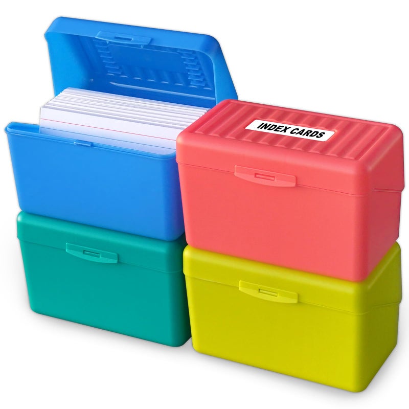 Olivo Index Card Holder Box 3x5 Flash Note Card Holder Storage File Box Organizer Case for 3x5 Cards 4 Colors Pack - Image 2