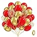 awenztech 60pcs Red and Gold Balloons 12inch Red and Gold Party Decorations with Confetti Balloons for Valentines Day Wedding Engagements Graduation Anniversary Birthday Party Decoration - Image 2
