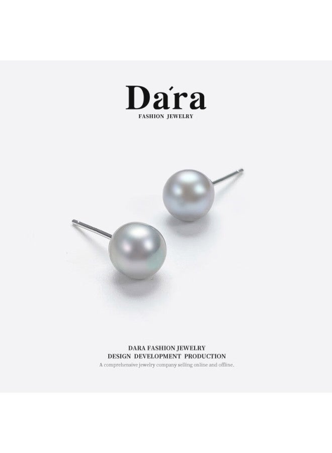 Dara Sea Salt Genuine Multi-flax Pearl Stud Earrings Versatile High-er Pearl elry Gift For Girlfriend Wife Women's Day Birthday - Image 1