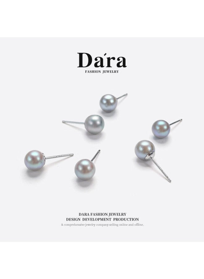 Dara Sea Salt Genuine Multi-flax Pearl Stud Earrings Versatile High-er Pearl elry Gift For Girlfriend Wife Women's Day Birthday - Image 4