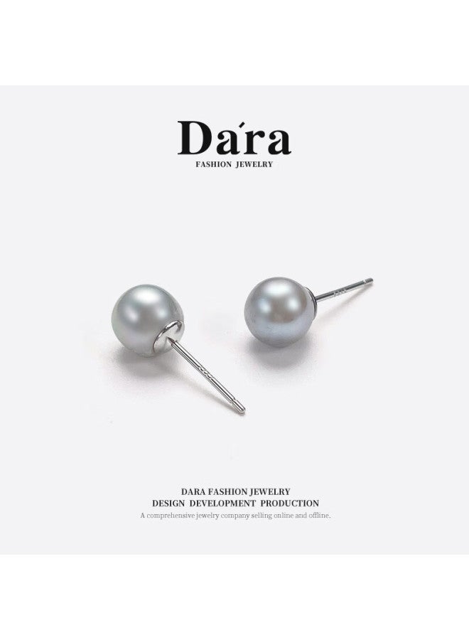Dara Sea Salt Genuine Multi-flax Pearl Stud Earrings Versatile High-er Pearl elry Gift For Girlfriend Wife Women's Day Birthday - Image 3