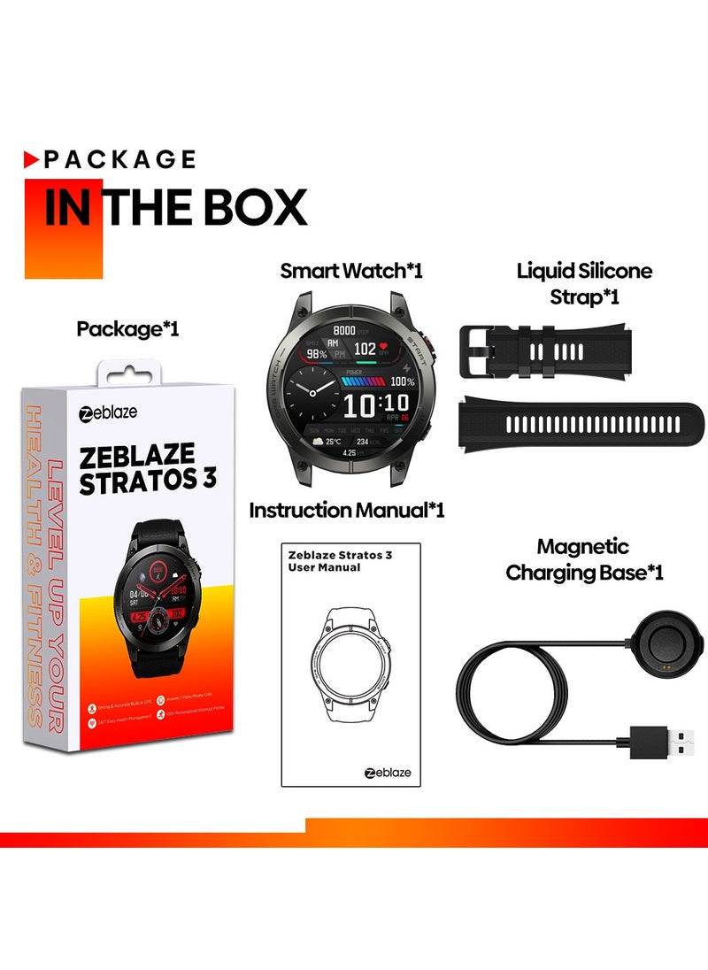 Zeblaze - Zeblaze Stratos 3 GPS Smart Watch Ultra HD AMOLED Display Built-in GPS Hi-Fi Bluetooth Phone Calls - Image 1