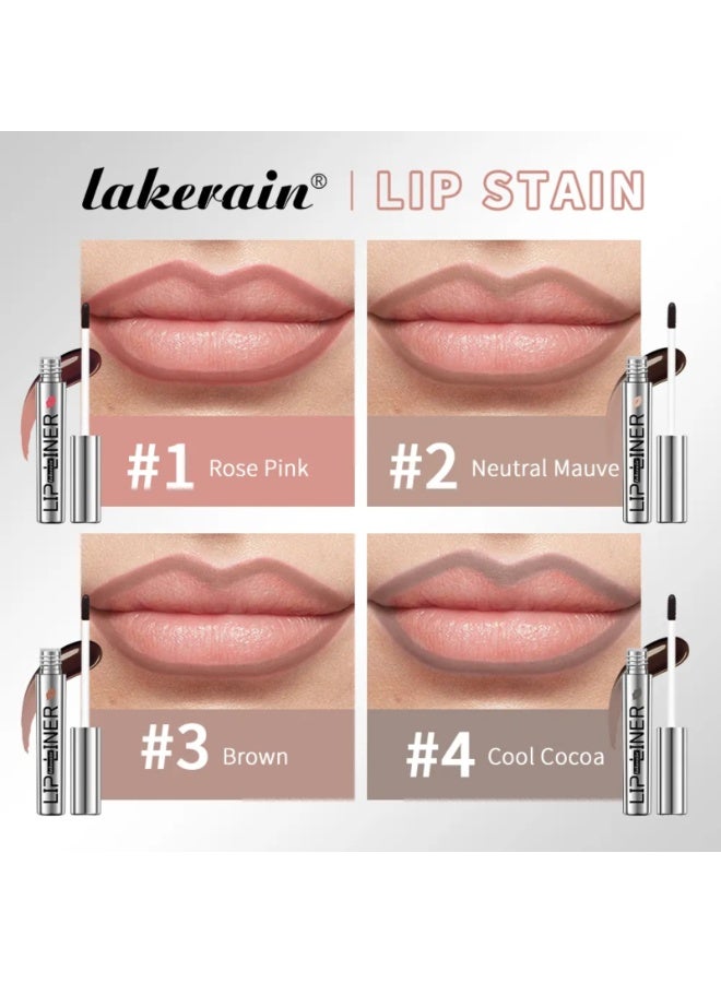 lakerain تاتو قلم تحديد الشفاه القابل للتقشير بقعة شفاه قابلة للتقشير تدوم طويلاً بقعة شفاه قابلة للتقشير مدعمة بحمض الهيالورونيك وفيتامين E مقاومة للماء تدوم طويلاً صبغة شفاه غير لامعة عالية الصبغة بلون موف محايد 01 - Image 4