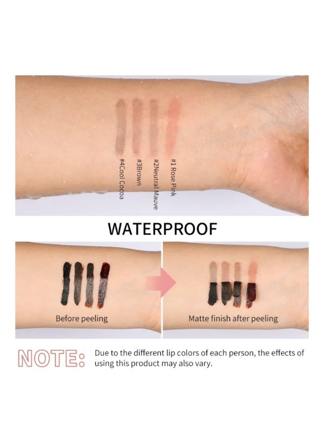 lakerain تاتو قلم تحديد الشفاه القابل للتقشير بقعة شفاه قابلة للتقشير تدوم طويلاً بقعة شفاه قابلة للتقشير مدعمة بحمض الهيالورونيك وفيتامين E مقاومة للماء تدوم طويلاً صبغة شفاه غير لامعة عالية الصبغة بلون موف محايد 01 - Image 5
