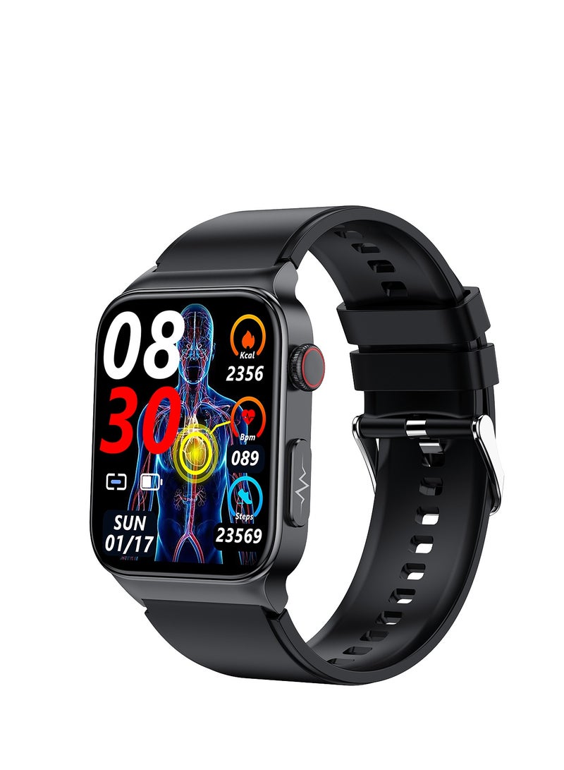 AROAQ Smart Watch, Fitness Tracker With Heart Rate Monitor, Black Silicon Multifunctional Smart Watch, Waterproof Activity Tracker For Android And Ios Phones - Image 1