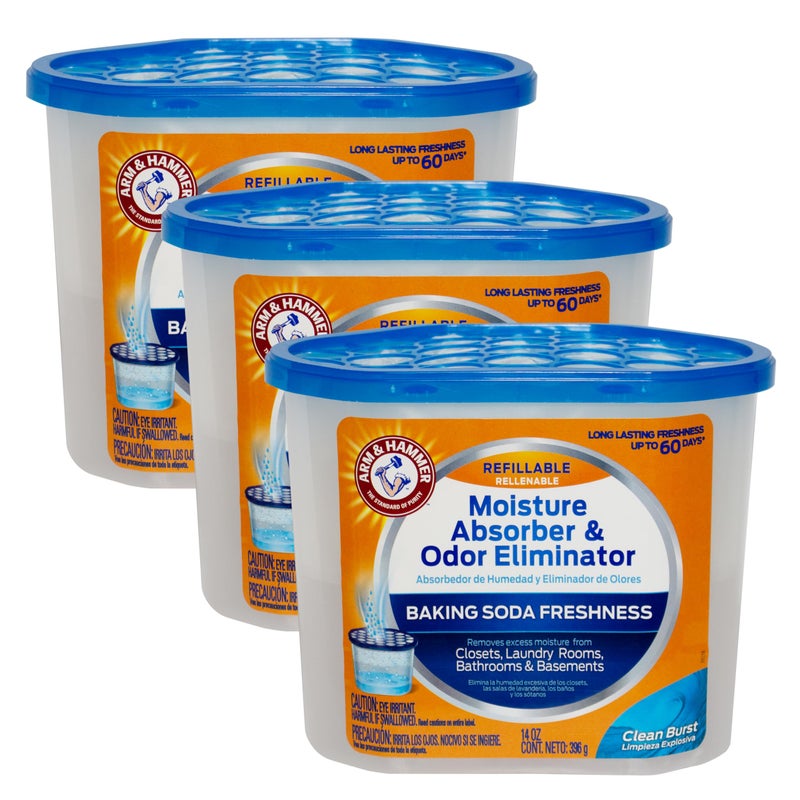 Arm & Hammer Fragrance Free Refillable Moisture Absorber and Odor Eliminator 14 oz. Tub - Image 1