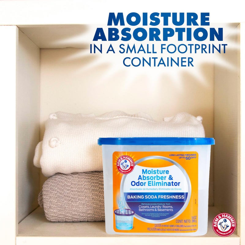 Arm & Hammer Fragrance Free Refillable Moisture Absorber and Odor Eliminator 14 oz. Tub - Image 5