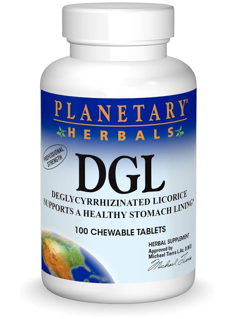 PLANETARY HERBALS DGL Deglycyrrhizinated Licorice100 Chewable Tablets - Image 1
