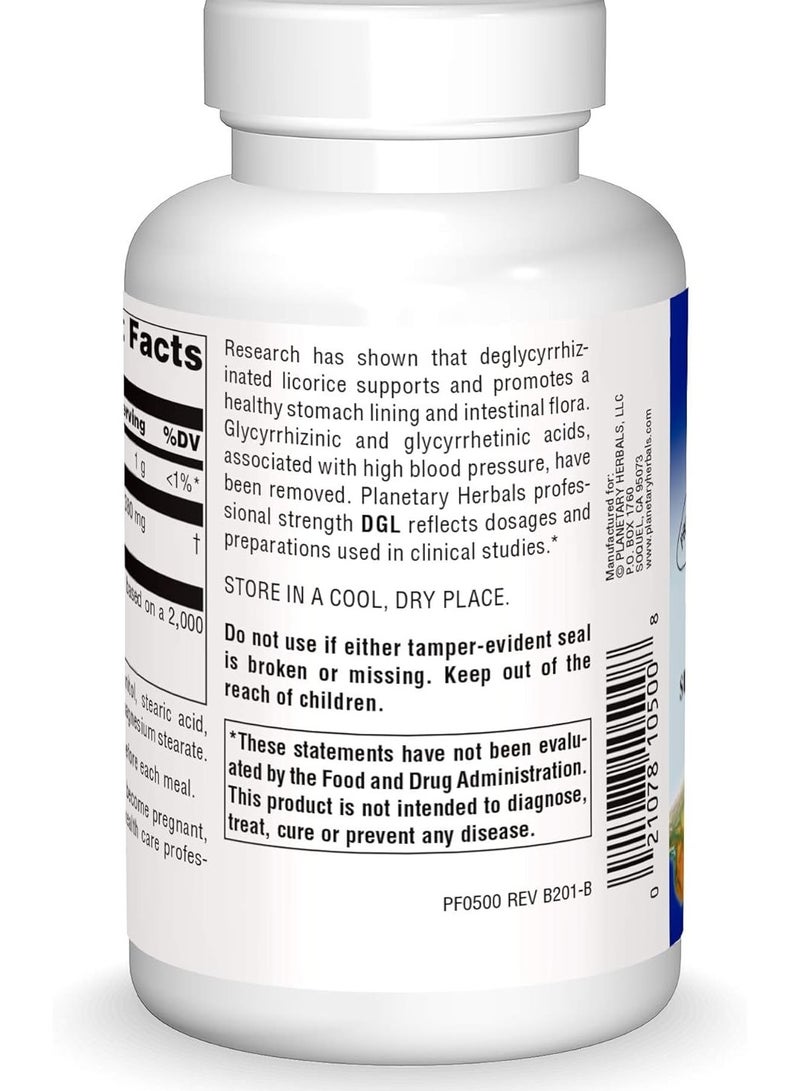 PLANETARY HERBALS DGL Deglycyrrhizinated Licorice100 Chewable Tablets - Image 2