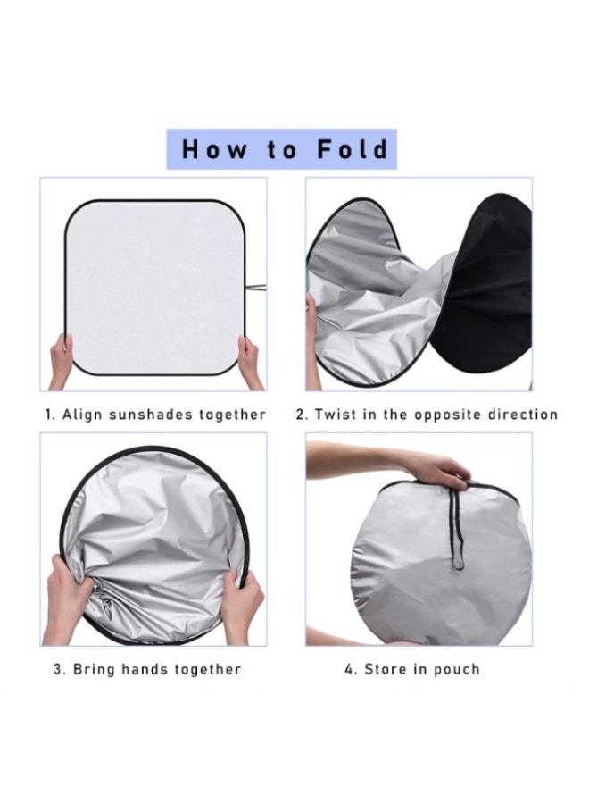 SolidX Car Windshield Sunshade 150x75cm Round– Foldable Nylon Auto Sun Screen with UV Protection & Heat Reduction for Front Windshield - Image 4