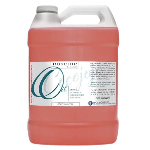 cocojojo Rosehip Oil for Face Cold Pressed Unrefined cocojojo Pure Natural Rosehip Seed Oil in Bulk 1 GALLON - Moisturizing, Soothing, Hydrating, & Nourishing - Image 1