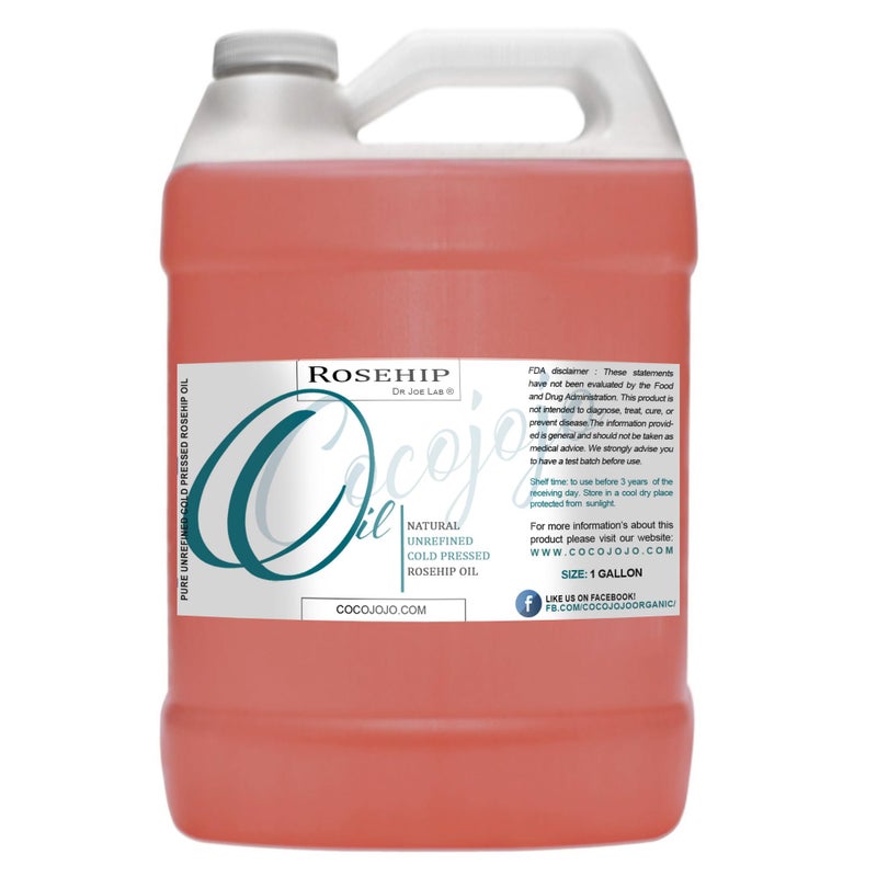 cocojojo Rosehip Oil for Face Cold Pressed Unrefined cocojojo Pure Natural Rosehip Seed Oil in Bulk 1 GALLON - Moisturizing, Soothing, Hydrating, & Nourishing - Image 2