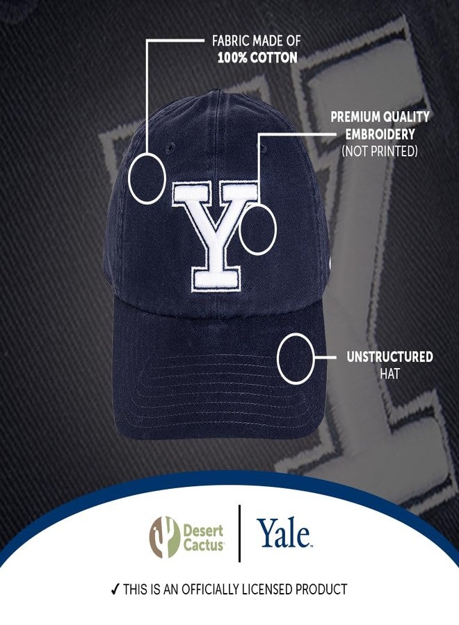 Desert Cactus Yale University Baseball Hat Bulldogs Brimmed Embroidered Hats Cap Adjustable Cloth Strap Adult (Style A1) Blue - Image 4