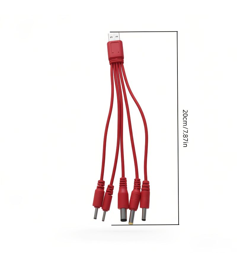 كابل USB إلى DC 2.0 2.5 3.5 4.0 5.5 متعدد 5 في 1، قطعتان، باللون الأزرق - Image 2