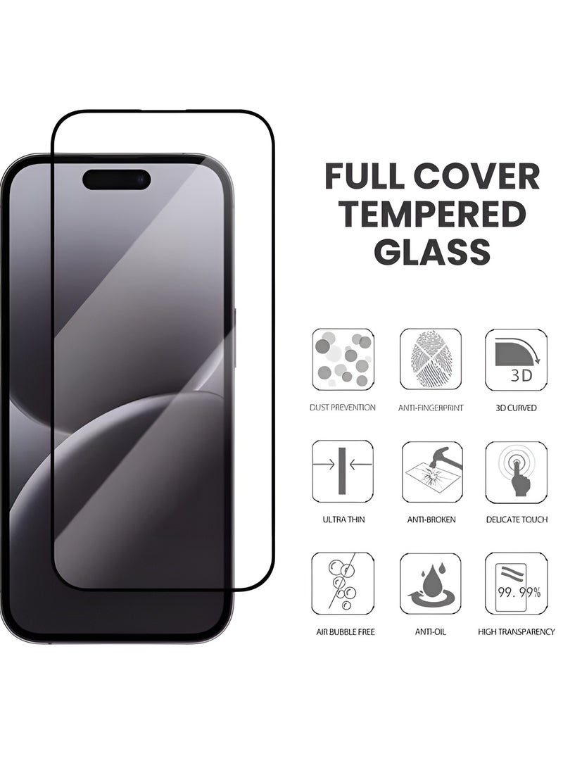 BORTONY Screen protector for iPhone 16 Pro 9D Tempered Glass Screen Protector HD Full Coverage Scratch Resistant Bubble Free Easy Installation Anti-Glare Tempered Glass for iPhone 16 Pro 6.3 inch - Image 2